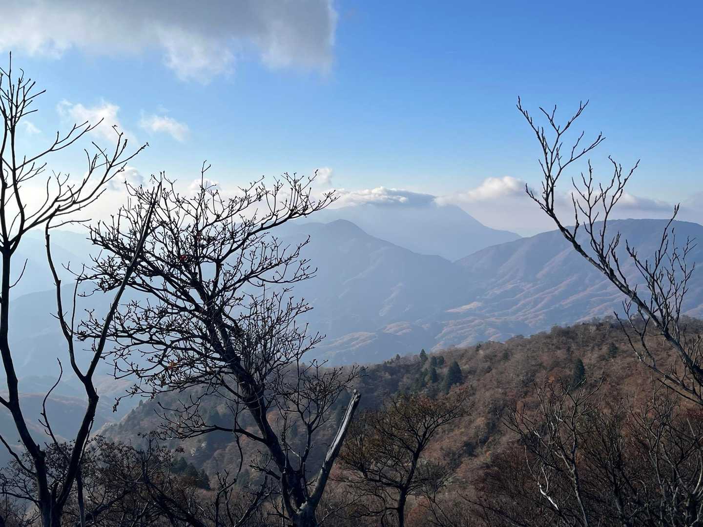 頂上から伊吹山
✳︎相変わらず上部は雲で覆われている