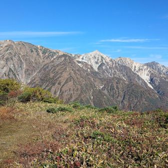 白馬鑓ヶ岳､杓子岳､白馬岳がはっきり見えた