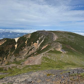 美しい硫黄岳を見るならここからですね