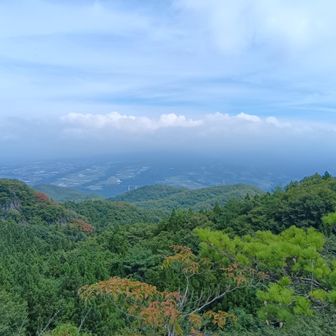 往路、屏風岩から獅子岩へ。
展望岩から。赤城方面。