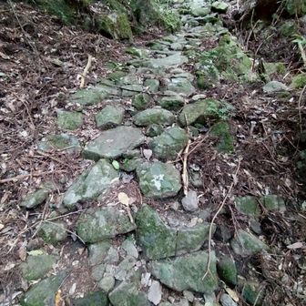 少しばかり石畳が