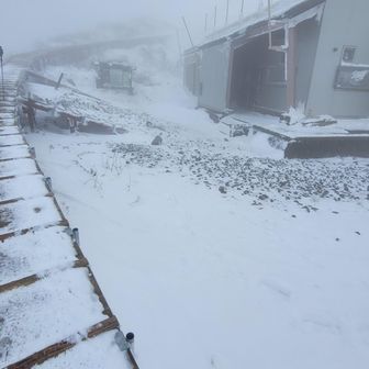 頂上の避難小屋:;((•﹏•๑)));:
寒くって😰
頂上に先に行っとこ
爆風🍃彡🌀🍃すご〜