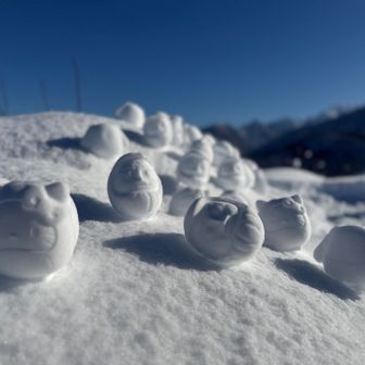 今日はキティちゃんもキレイにできる雪質
※動画upしてます
