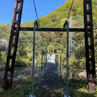 復旧した吊り橋。関係者の方々に感謝です。