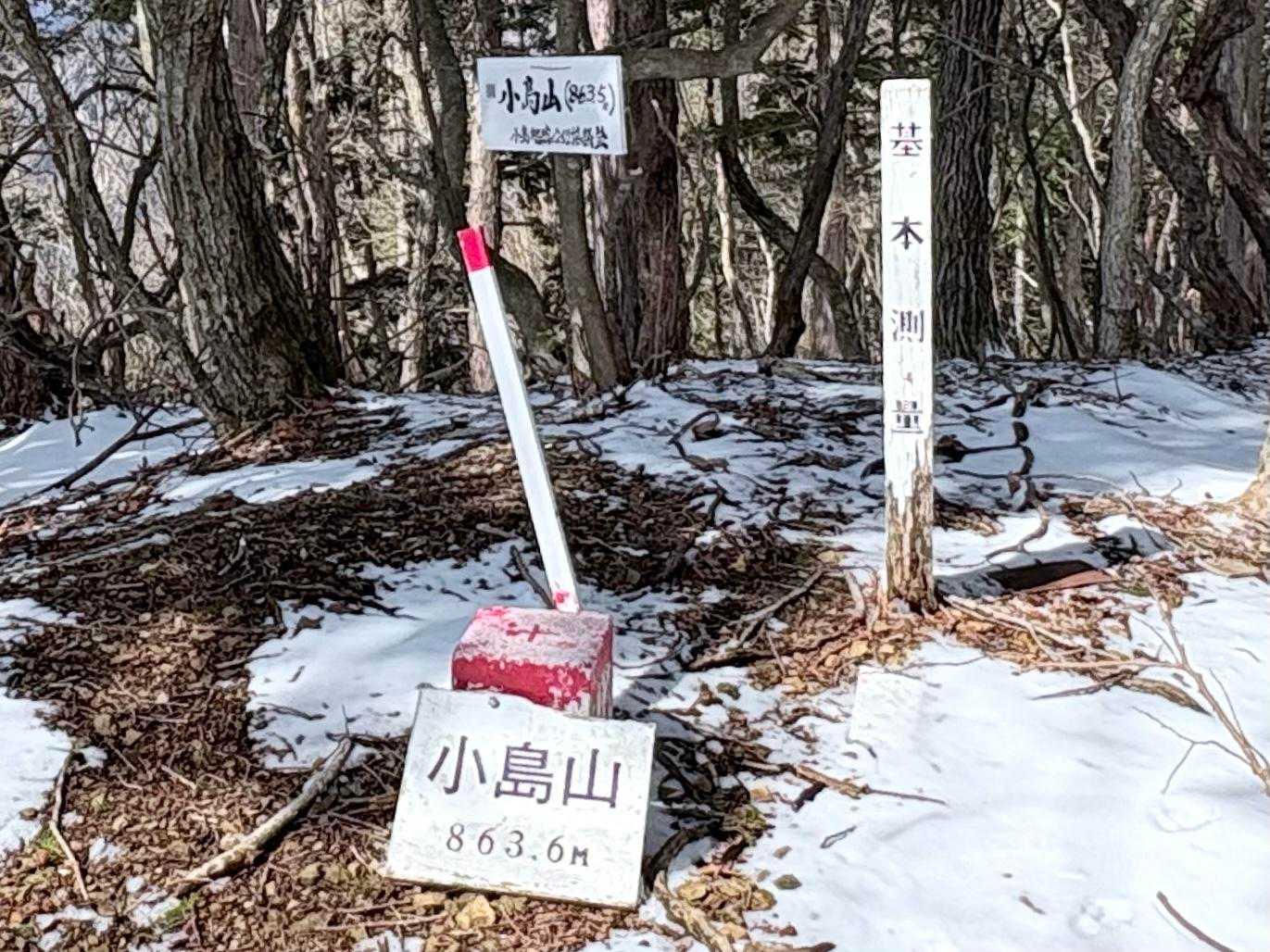 小島山、三等三角点「市場」　863.6m