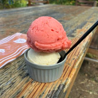 苺🍓・桃🍑のジェラート🍨
　食べ応えあり　涼しくなりました
