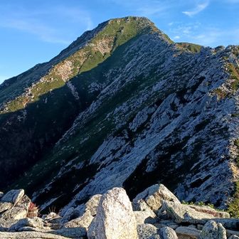 2,512 m ピークから振り返り常念