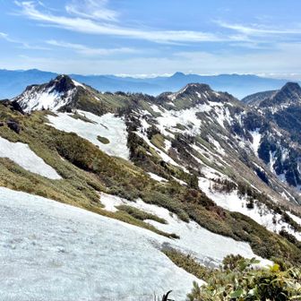 中ノ岳、家ノ串山、前武尊。
後方左は日光白根山、中央奥は皇海山。