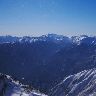 槍ヶ岳〜穂高連峰。