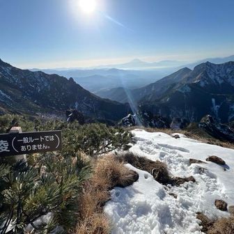 🅿️から3時間20分で阿弥陀岳登頂