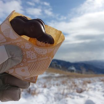 magさんからの差し入れ、ミスドのポンデリング🍩
モチモチで、美味しい😋