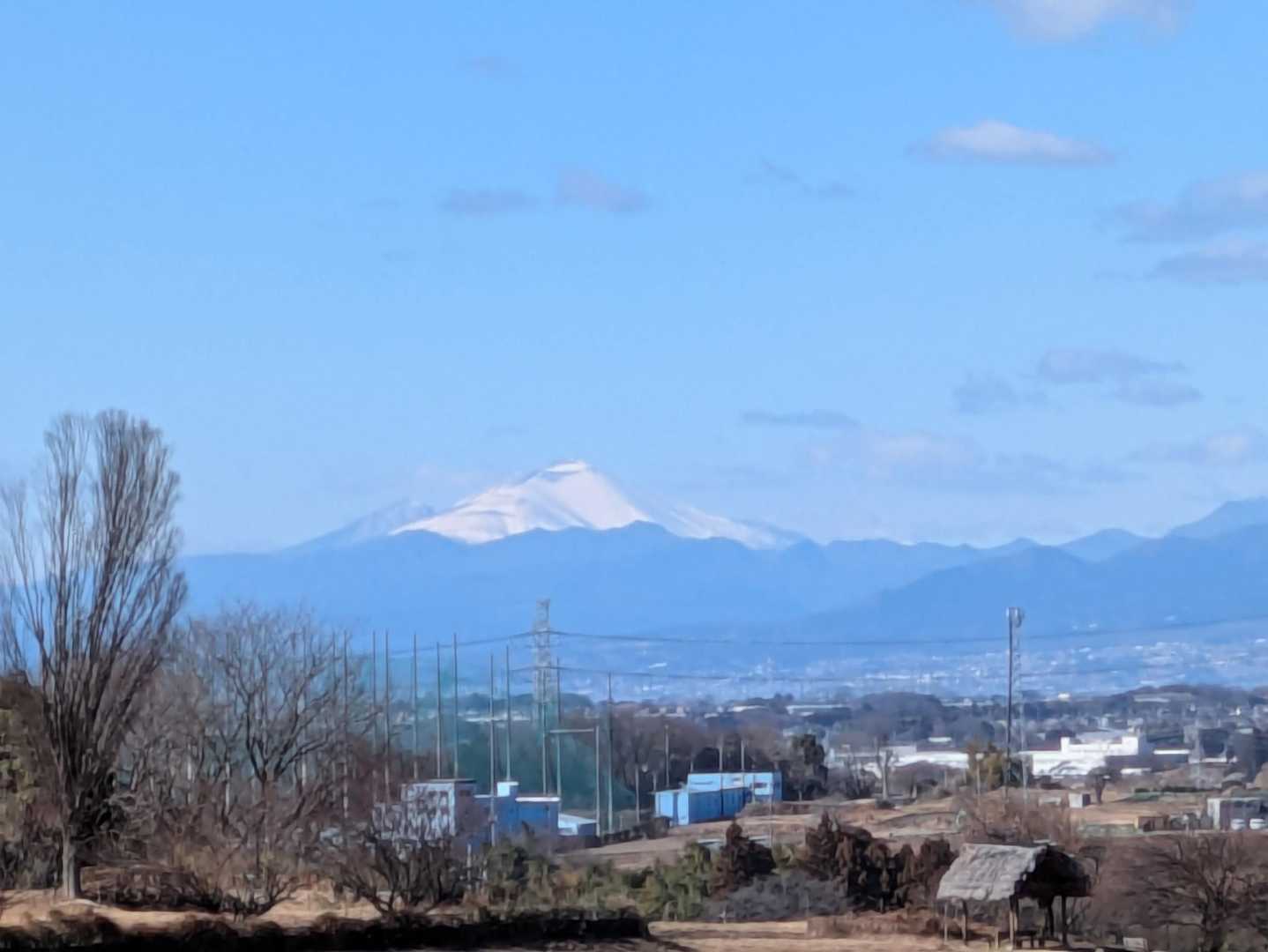 浅間山は真っ白