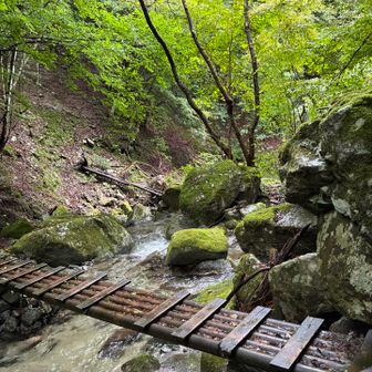 ツルツル滑って緊張する橋