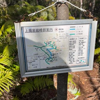 いつもロックマンに任せっきりで、この標識をじっくり見たことがなかった。下の廻廊のことが書いてあって行ってみることにした。

ドロップイン！

YAMAPの先人の方たちの足跡、ピンクテープ、標識、全てに感謝。