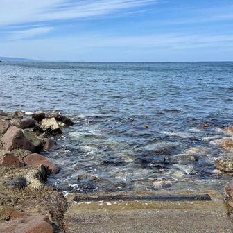 戻ってきた海抜0タッチ場所