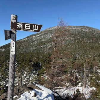 急登終わったら中小場⛰️
茶臼山　めざします　雪少なめ❄️