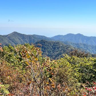 ←蕎麦粒〜川乗山塊→、川乗山でヘリがパタパタやってたが大丈夫だったろうか？