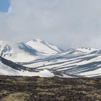 やっとゼブラ🦓が少し見える。奥が旭岳。下山します。