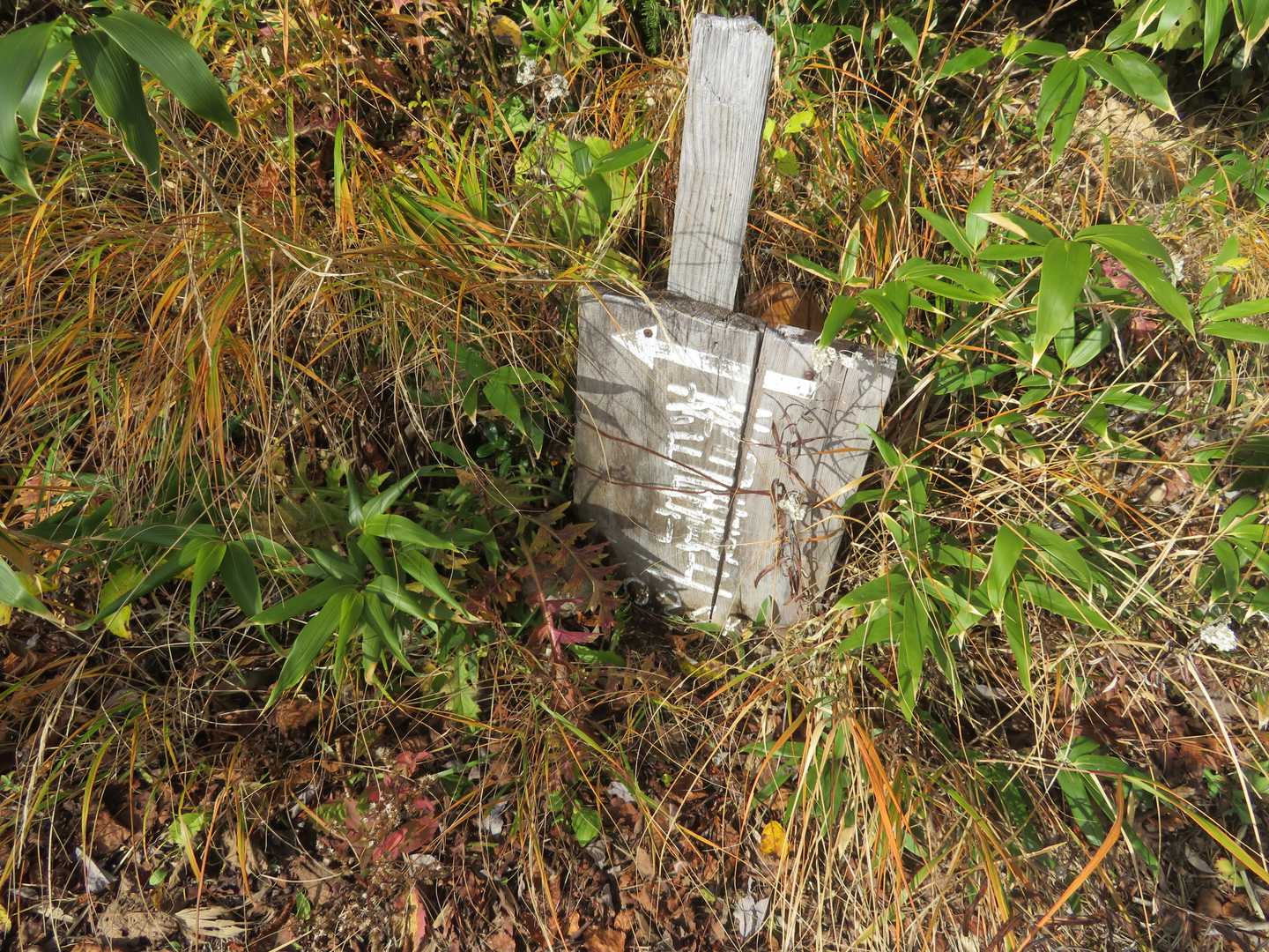 山荘前の標識