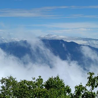 どこの山だろ。八ヶ岳？ガスガスで山座同定しなかった。