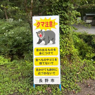 最近ではどこの山に行っても熊さんの看板がある。可愛い！