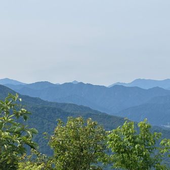 ん、真ん中の三角は万太郎山かなぁ❓
