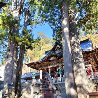 杉の御神木と三峰神社　ほぼゴールですが、無事の帰宅を祈ります