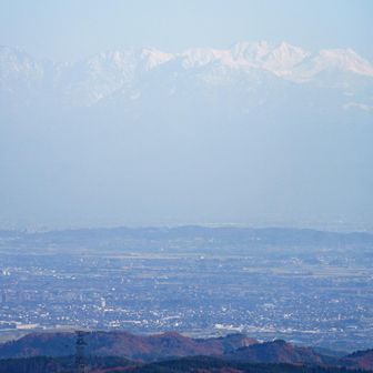 うっすら剱岳、立山