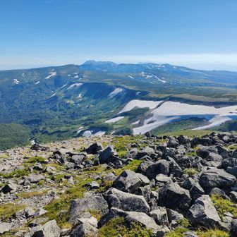 緑岳山頂　奥はニペソツ山
