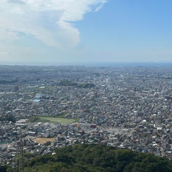 淡路ヶ峠から松山市が一望