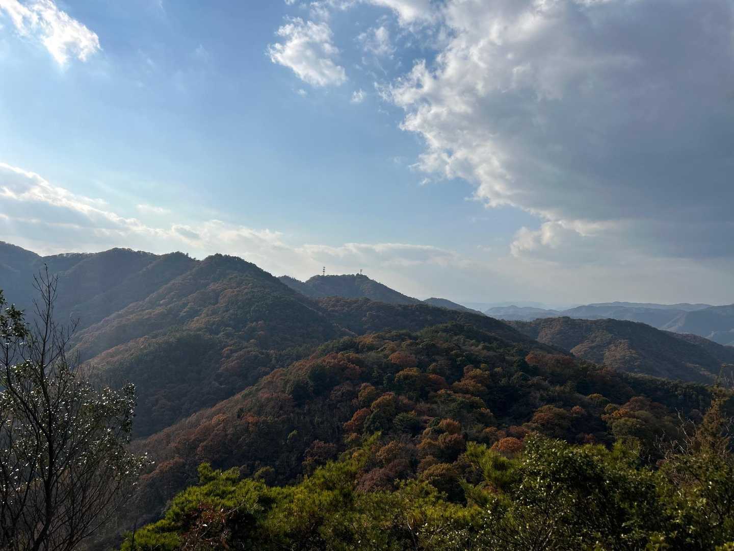 復路で振り返る。みはらし連山、大平山などが見える。