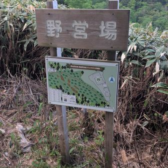 西島駅近くに野営場あり