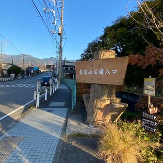 大山　塔ノ岳を見ながら県道を歩いて来て🚶‍♀️
ここからスタート