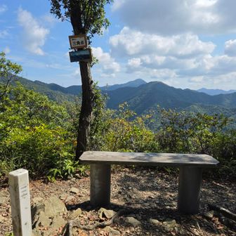 三角点
先週いった大麻山が見える