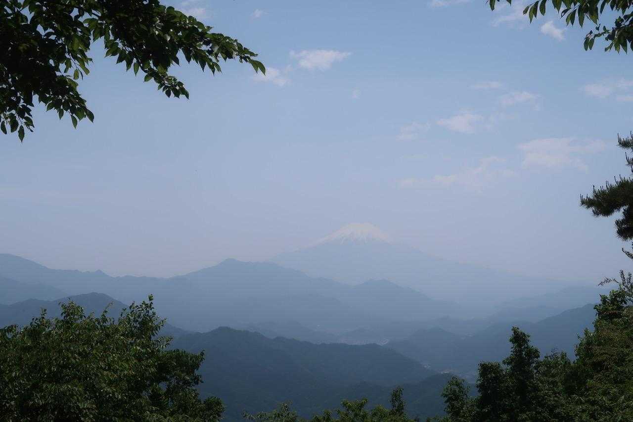 山頂から望む富士山
