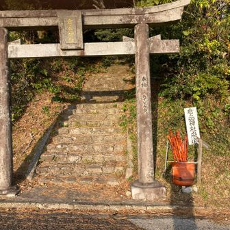 参道入り口の鳥居
立派なトレッキングポールが
あります