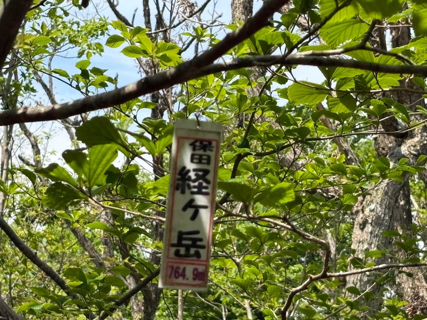 山頂　764m
保田お経だけに　なむよ(764)ﾎｰﾚﾝｹﾞ〜🙏