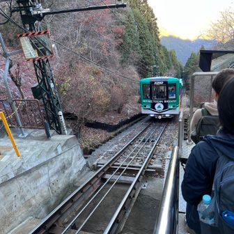 帰りはケーブルカーです