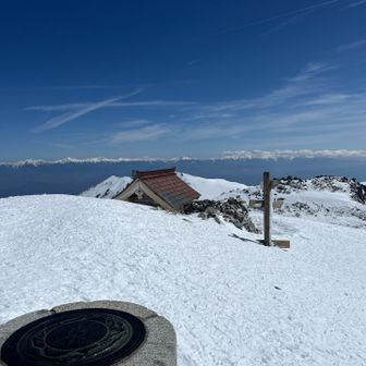 山頂に戻って
北アルプス方向