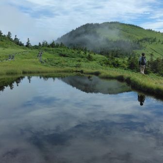 山小屋近くの池とう！綺麗で幻想的😊