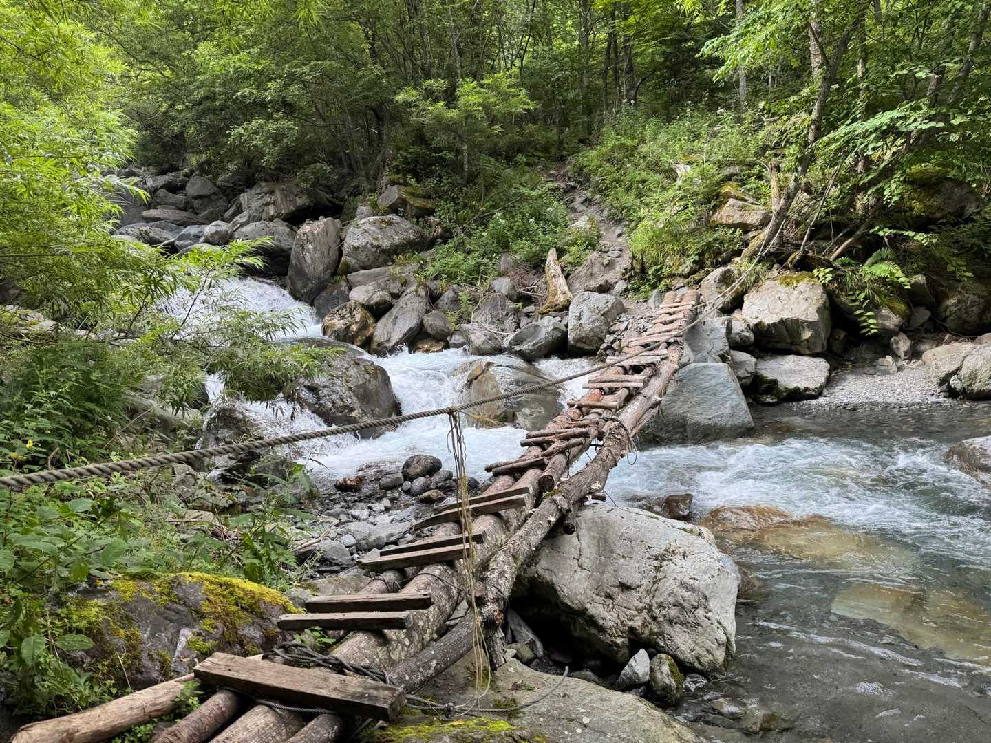 ゲート-大門沢登山道入口-広河内岳-大籠岳-白河内岳-笹山 縦走コースの写真