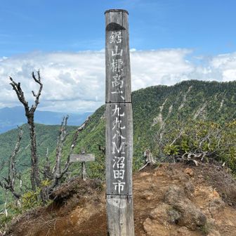 難所を越えて鋸山から見る皇海山