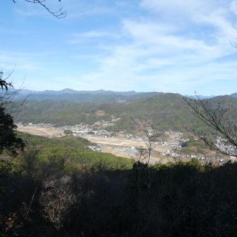 中央右に清宝山と日高村の田園。
