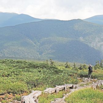 一切経山や東吾妻山を見ながらの湿原歩き
