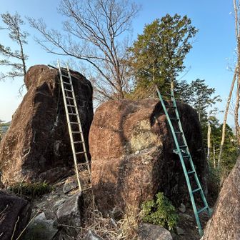 岩の後ろはこんな感じ
しっかりとしたハシゴ🪜