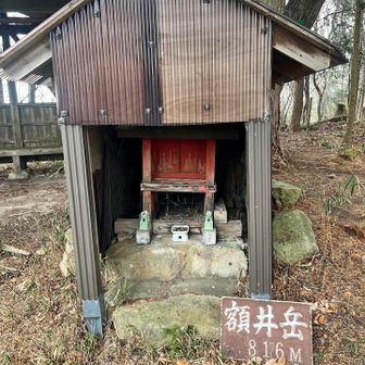登り出し1発目で額井岳山頂です