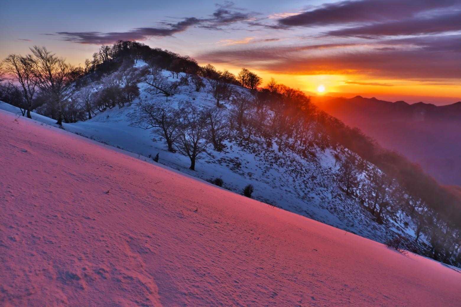 染まる、染まる😍
霧氷があれば最高だったな💨