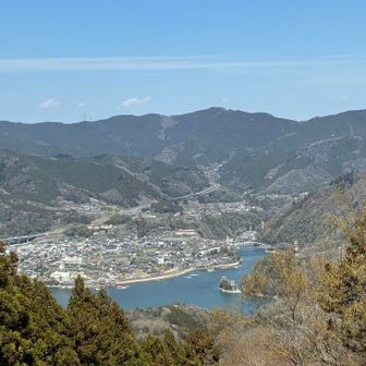 大明神見晴台からの相模湖と相模湖の街