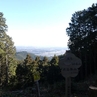 大高取山　到達　指導標が影で暗い、、、