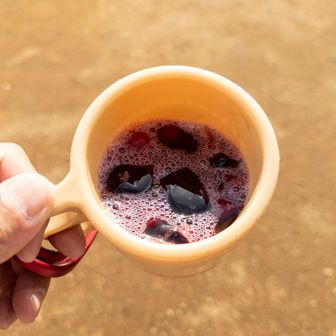 そしてオーガニック葡萄ジュースをサーモボトルに入れてもらった。
酸味効いてて果肉ゴロゴロで美味しかった！